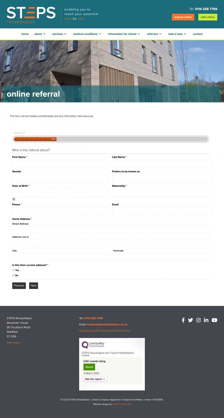 website referral form