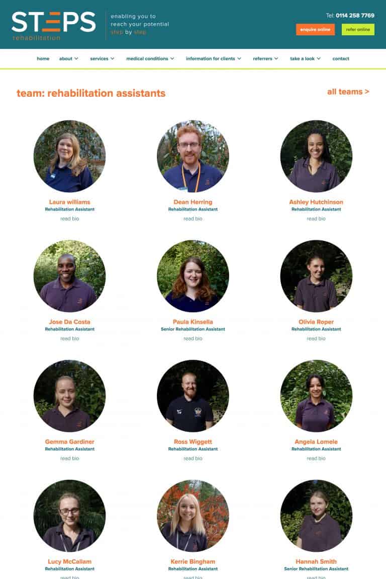 website team page